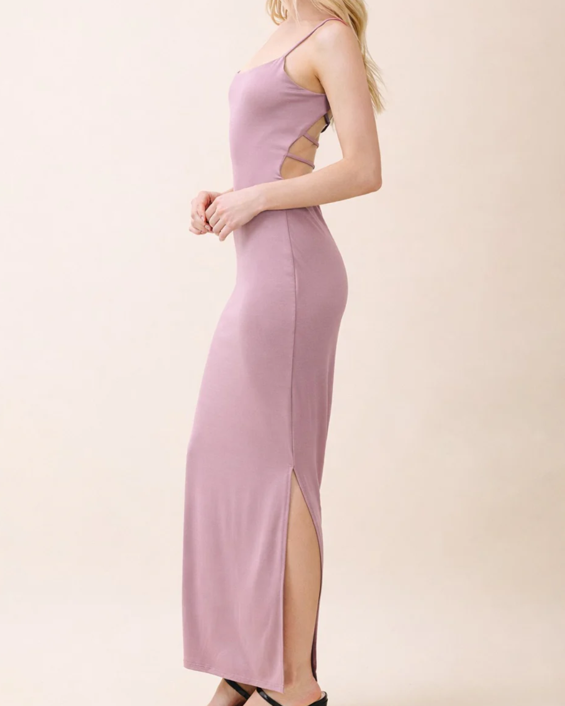 Ladder Back Cowl Neck Maxi Dress