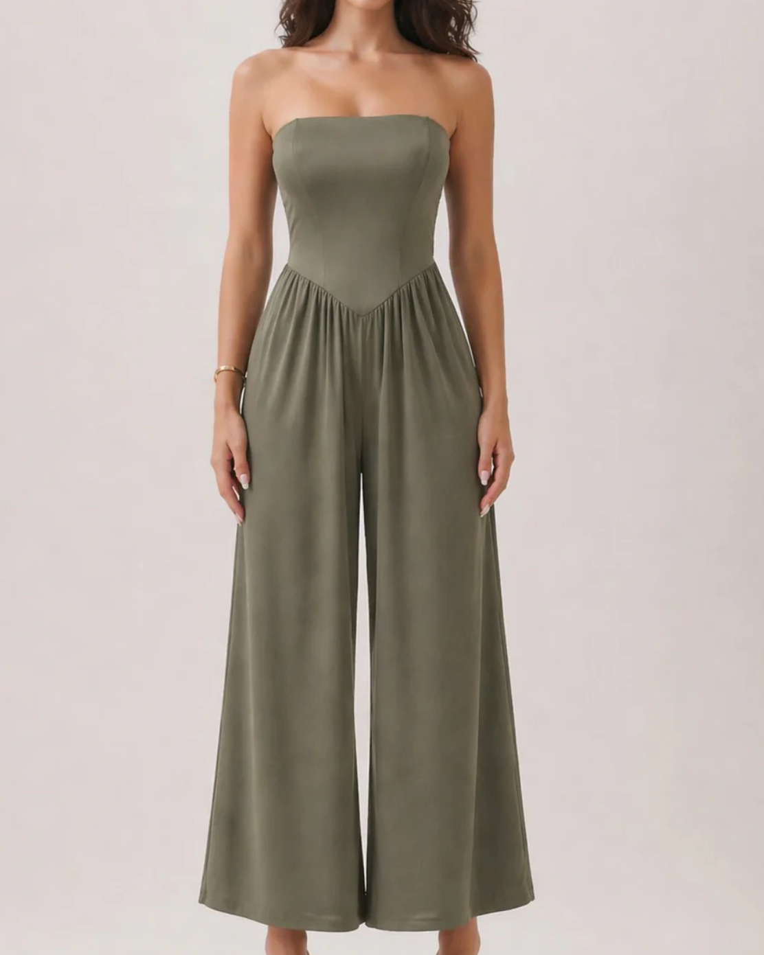 Strapless Drop Waist Jumpsuit
