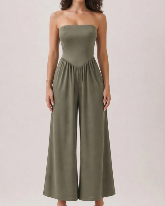 Strapless Drop Waist Jumpsuit