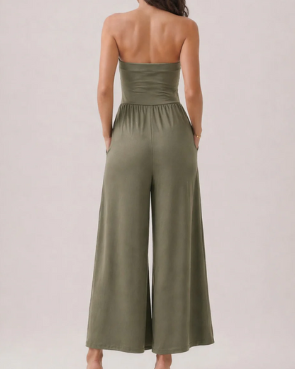 Strapless Drop Waist Jumpsuit