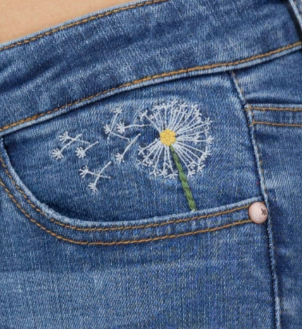 Judy Blue High Waist Skinny Jeans - Dandelion Embroidery