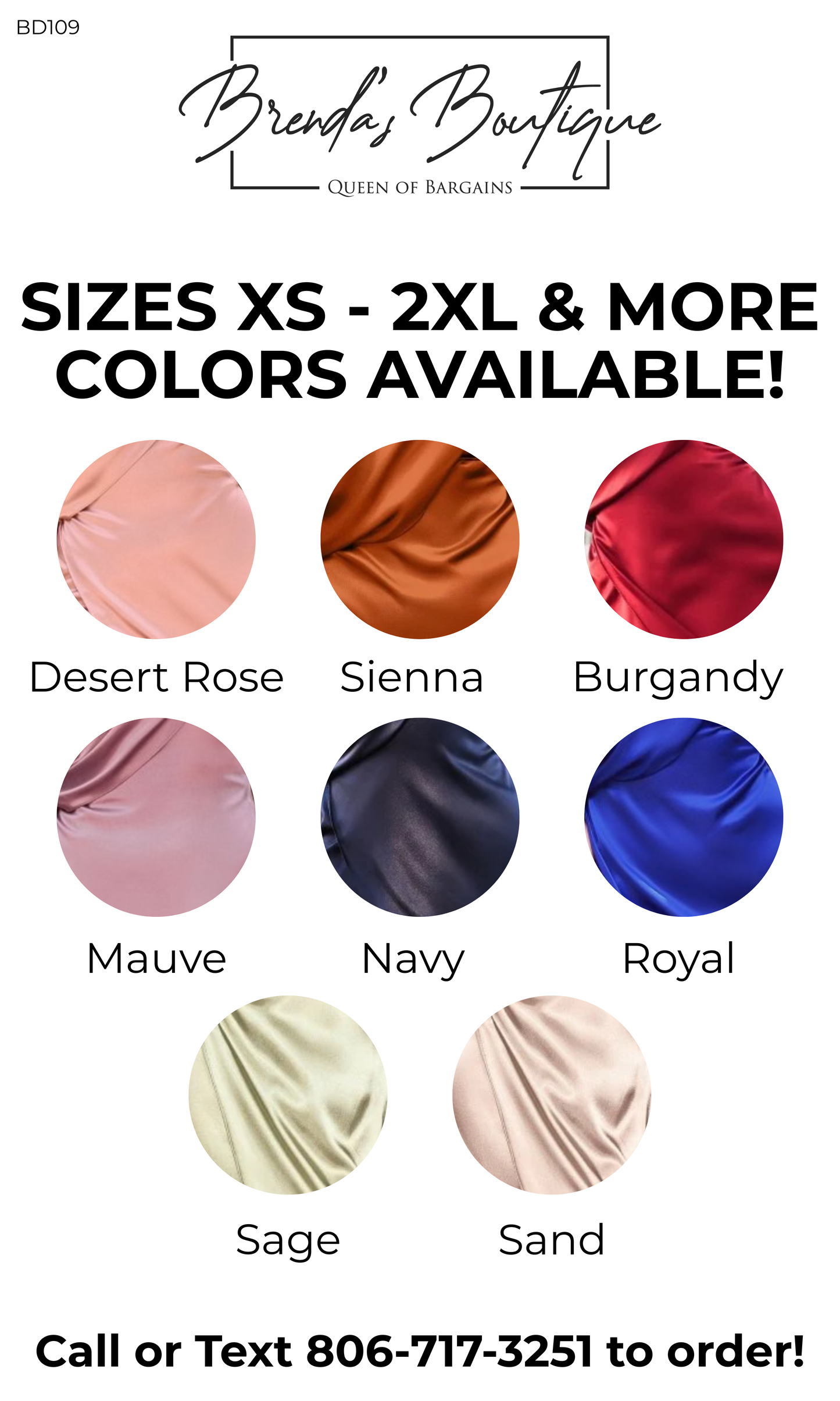 LA BD109+ Satin Cowl Back Wrap Dress