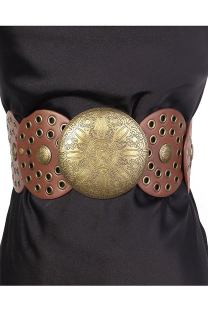 Western PU Leather Wide Disc Belt